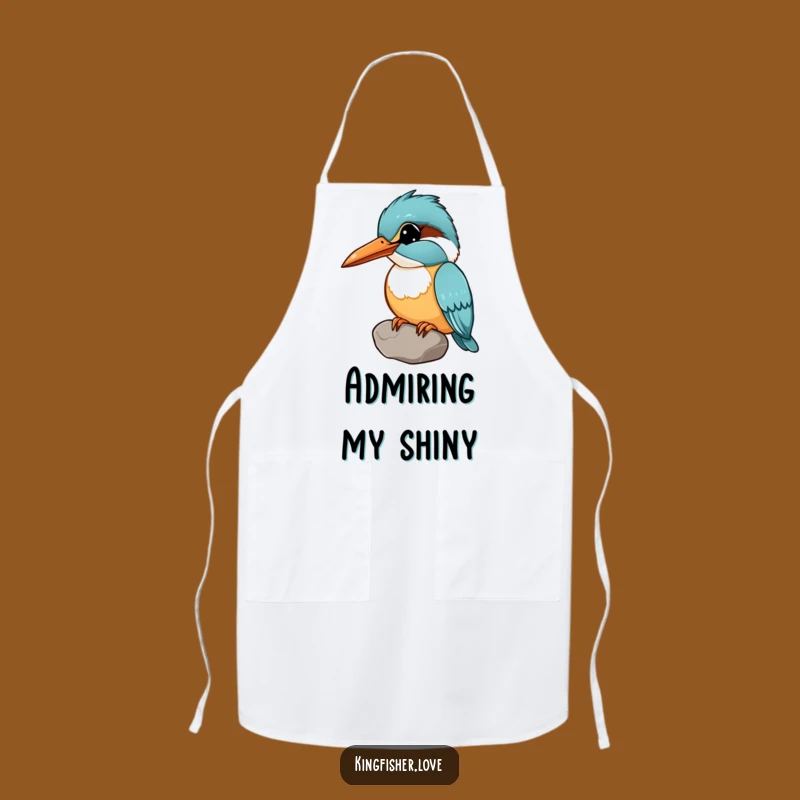 Funny Curious Kingfisher Apron: Cook with Whimsical Treasure Humor