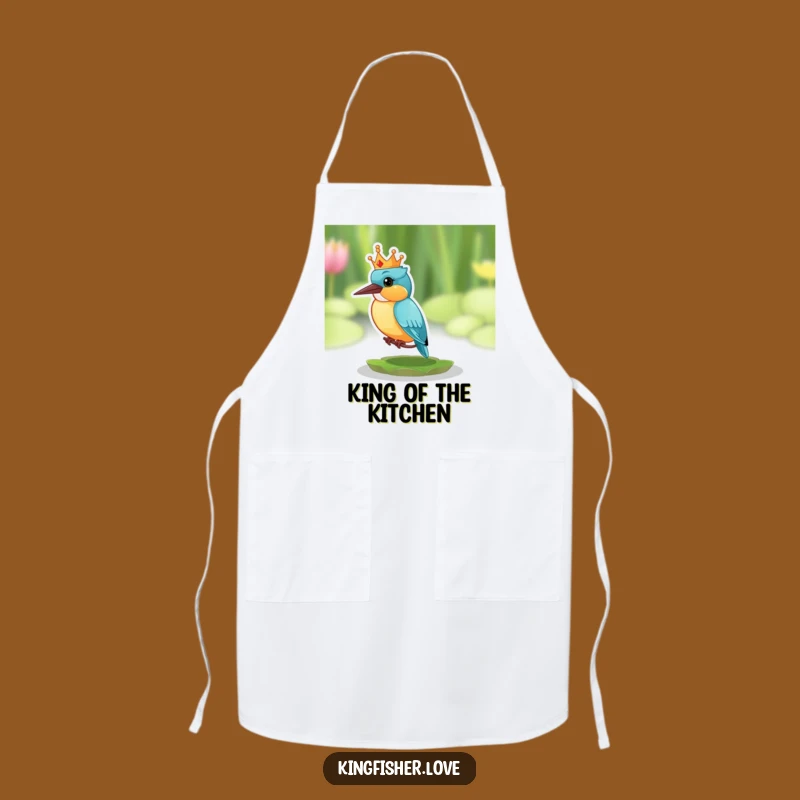 Funny Surprised Kingfisher Apron: Cook with Regal, Comical Flair