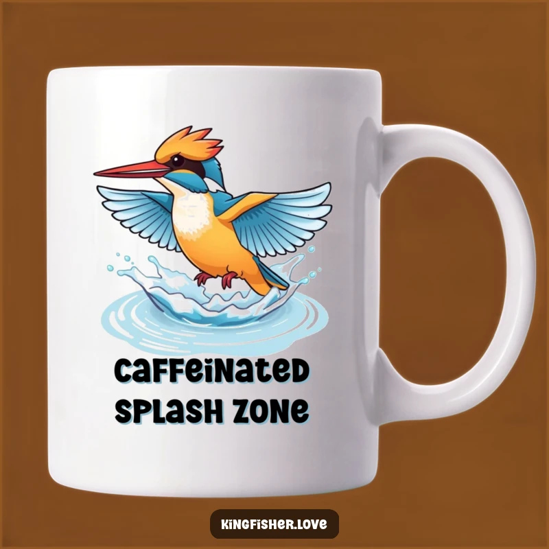 Funny Splashing Kingfisher Mug: Playful Bird Humor for Water Lovers