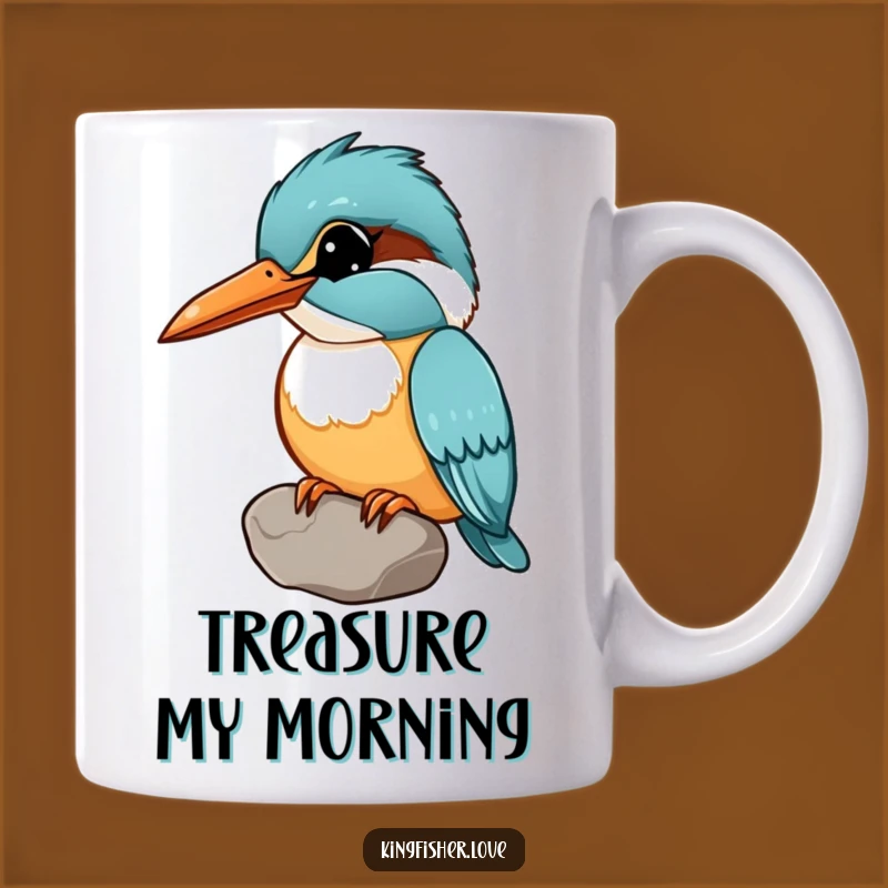 Funny Curious Kingfisher Pebble Mug: Treasured Humor for Collectors