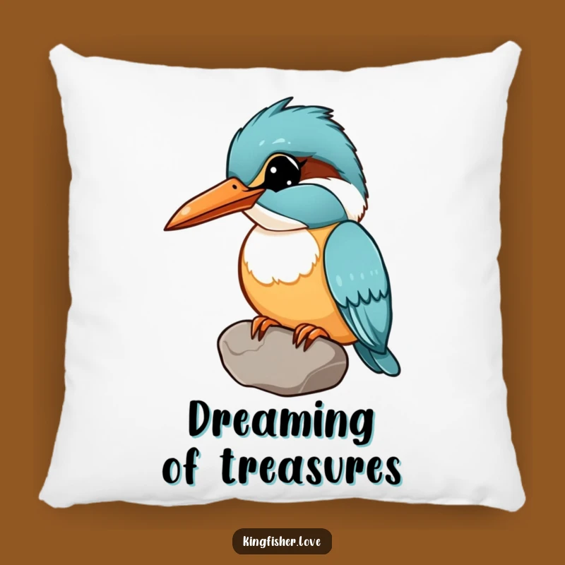 Funny Curious Kingfisher Pillow: Cozy Comfort with Whimsical Humor