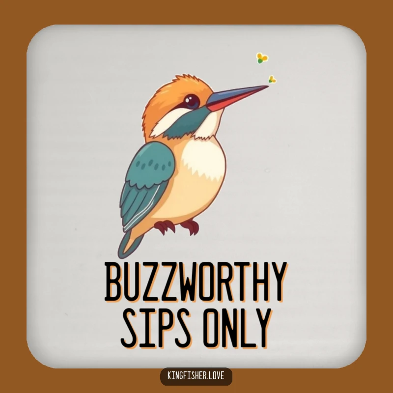 Funny Kingfisher Coaster Set: Curious Bird, Perfect Table Gift