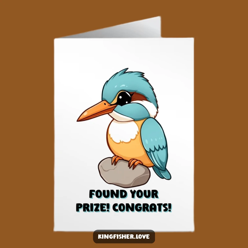 Funny Congrats Card: Kingfisher's Treasure - Free Printable Downloadable Art