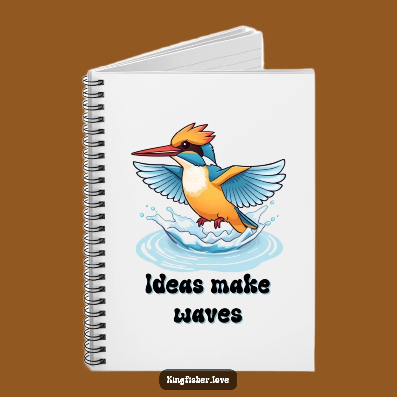 Funny Splashing Kingfisher Notebook: Jot Down Ideas with Energetic Humor