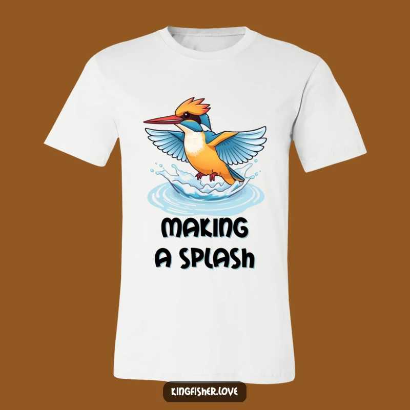 Funny Splashing Kingfisher T-Shirt: Wear Your Energy with Playful Humor